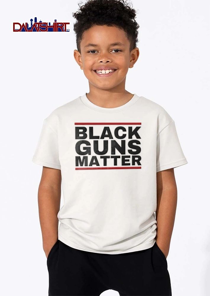 Black Guns Matter Red Top And Bottom Horizontal Bars Bold Typography shirt