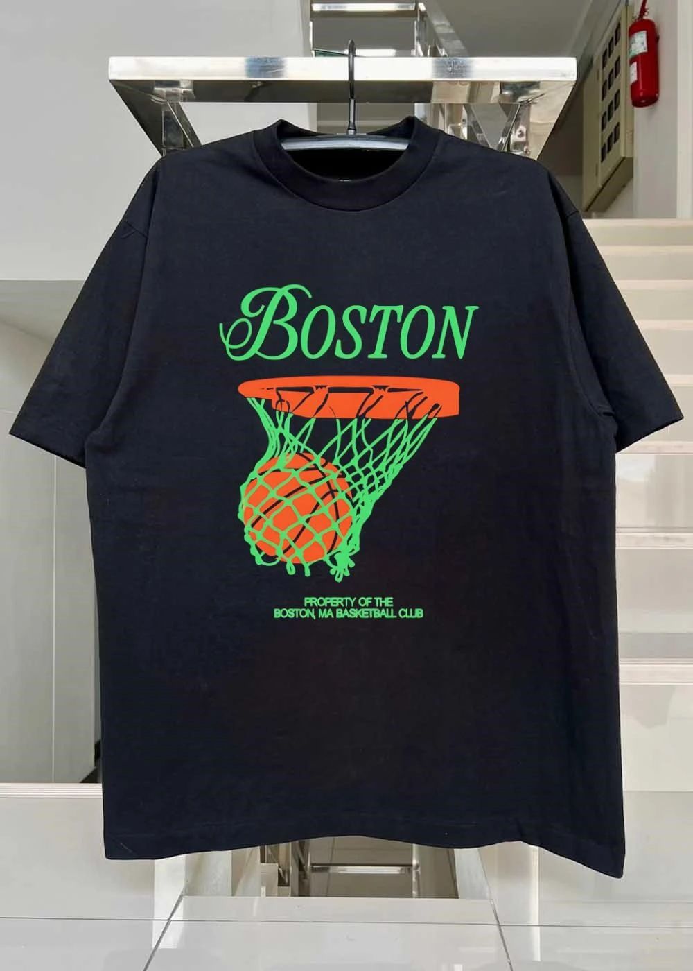 Property of the Boston MA Basketball Club Boston Basketball Hoop shirt