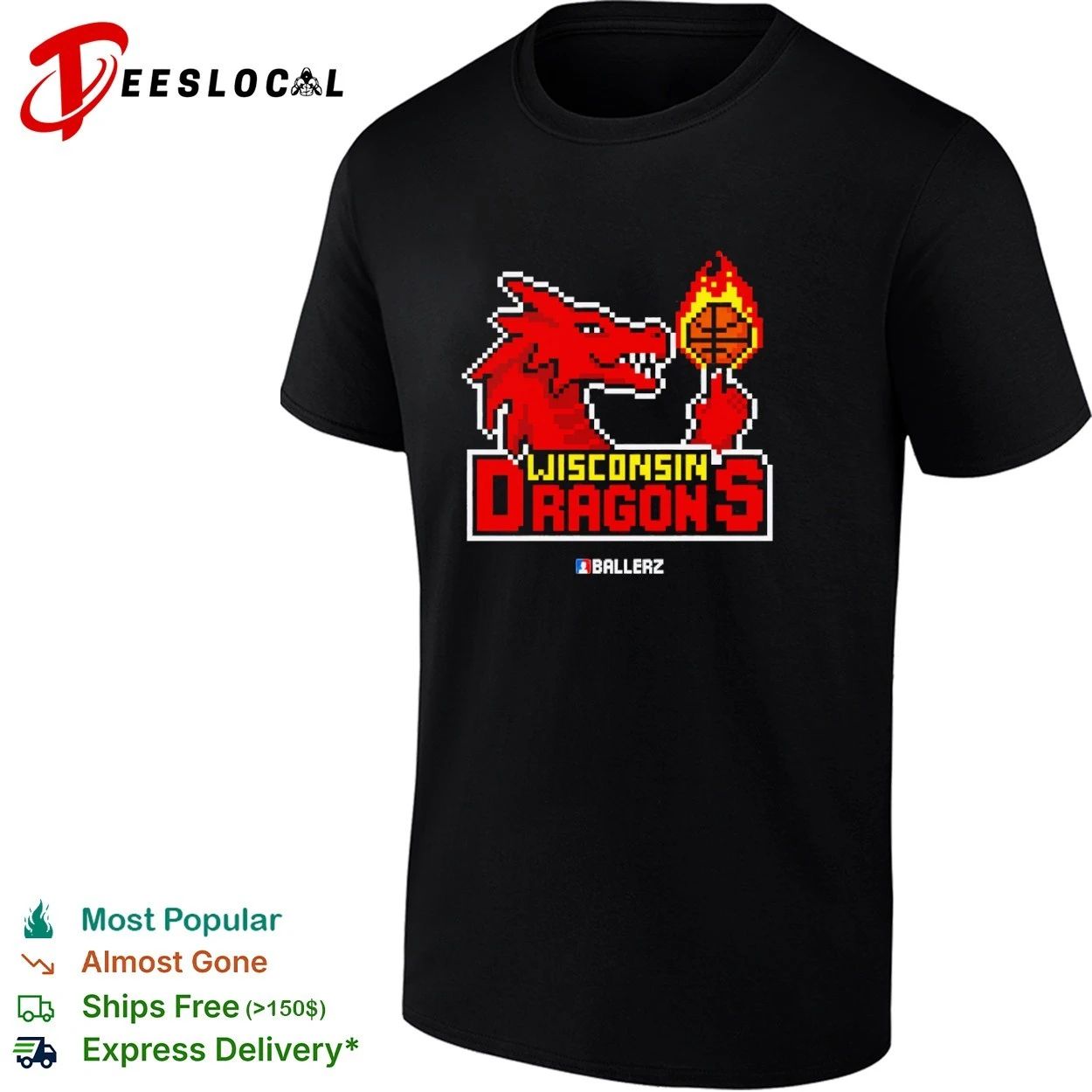Wisconsin Dragons Ballerz basketball dragon T-shirt