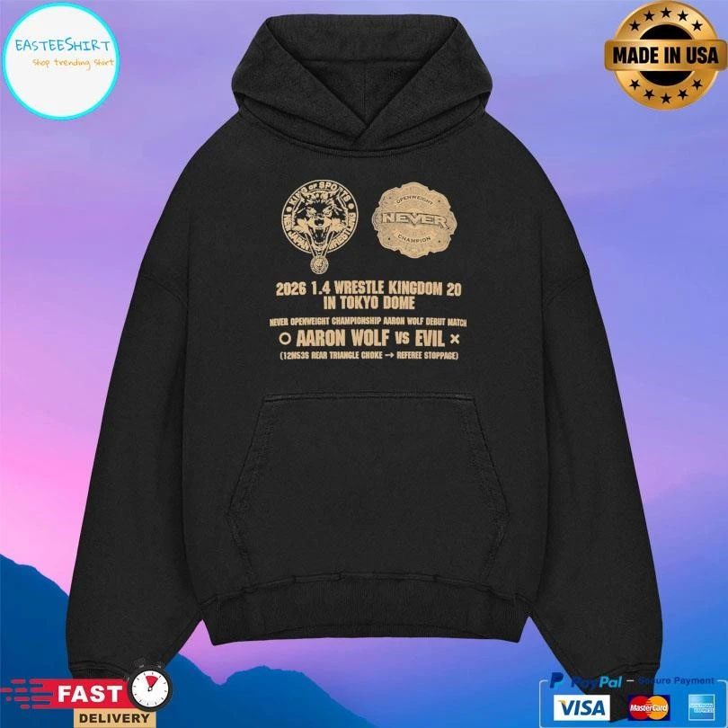 Aaron Wolf 2026 1 4 Wrestle Kingdom 20 In Tokyo Dome Never Openweight Championship Aaron Wolf Debut Match Aaron Wolf Vs Evil T-shirts