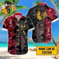 Chicago Blackhawks Tropical Noir Custom Hawaiian Shirt