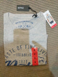 Buffalo David Bitton Grey Logo Graphic T-Shirt Athletic Design Crew Medium NWT