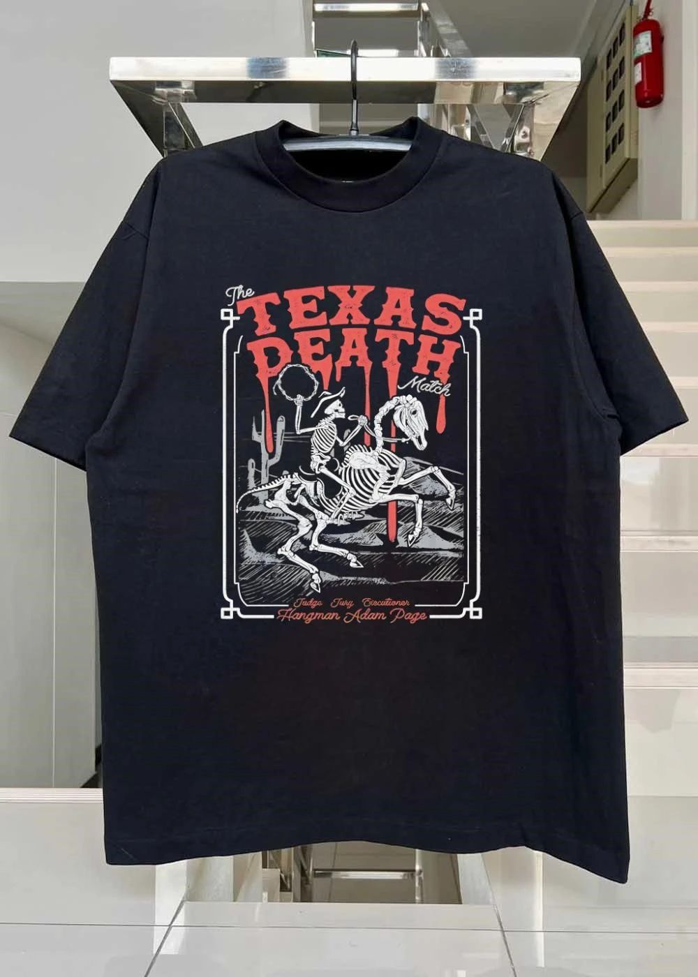 Judge Jury Executioner The Texas Death Match Hangman Adam Page Skeleton shirt