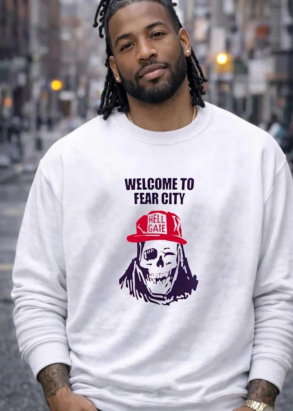 Skull Welcome to Fear City Hell Gate T-Shirt