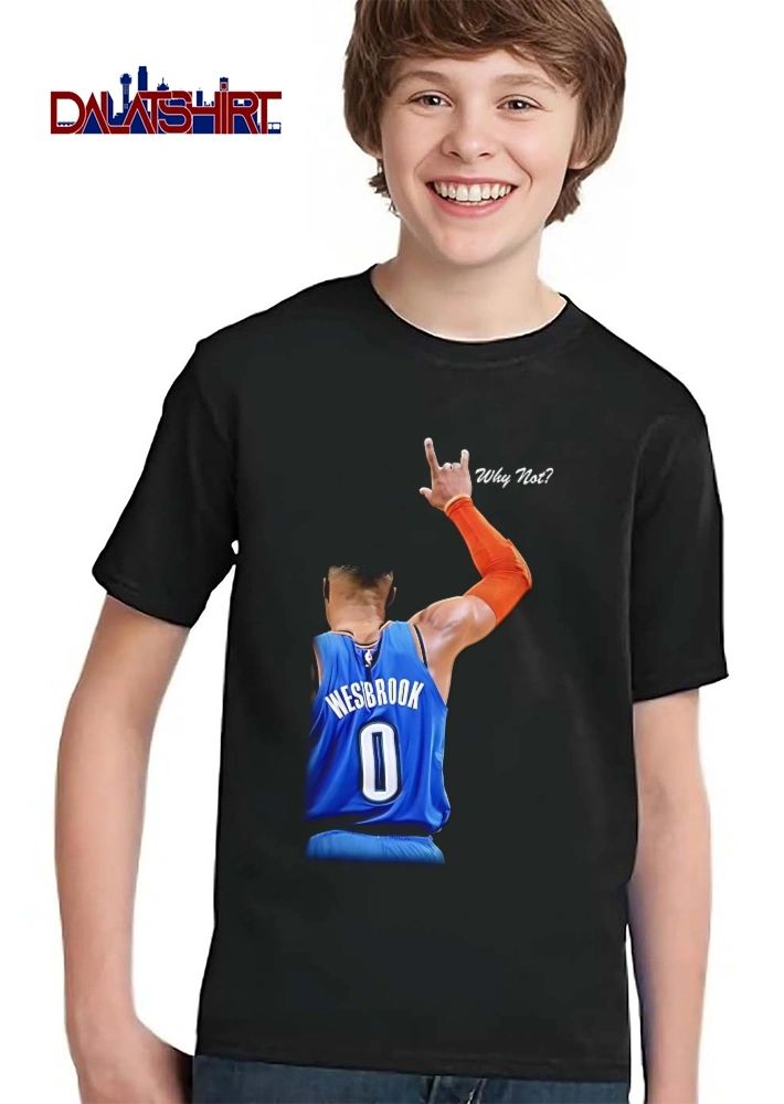 Oklahoma City Thunder Russell Westbrook celebrating why not shirt