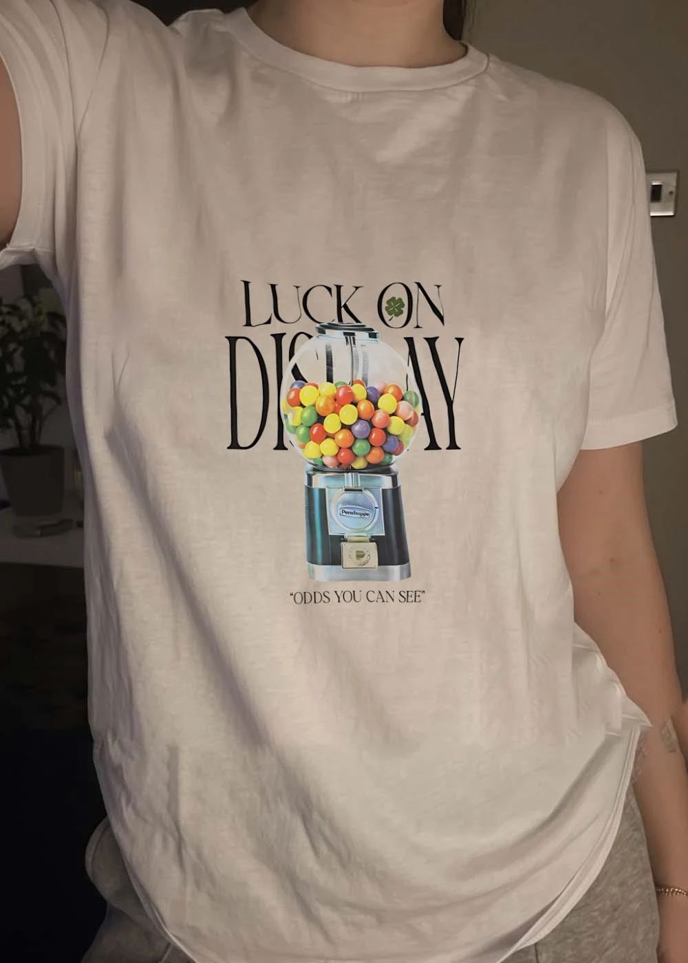 Penshoppe Luck On Display Odds You Can See Gumball Machine Colorful Candy Four Leaf Clover shirt