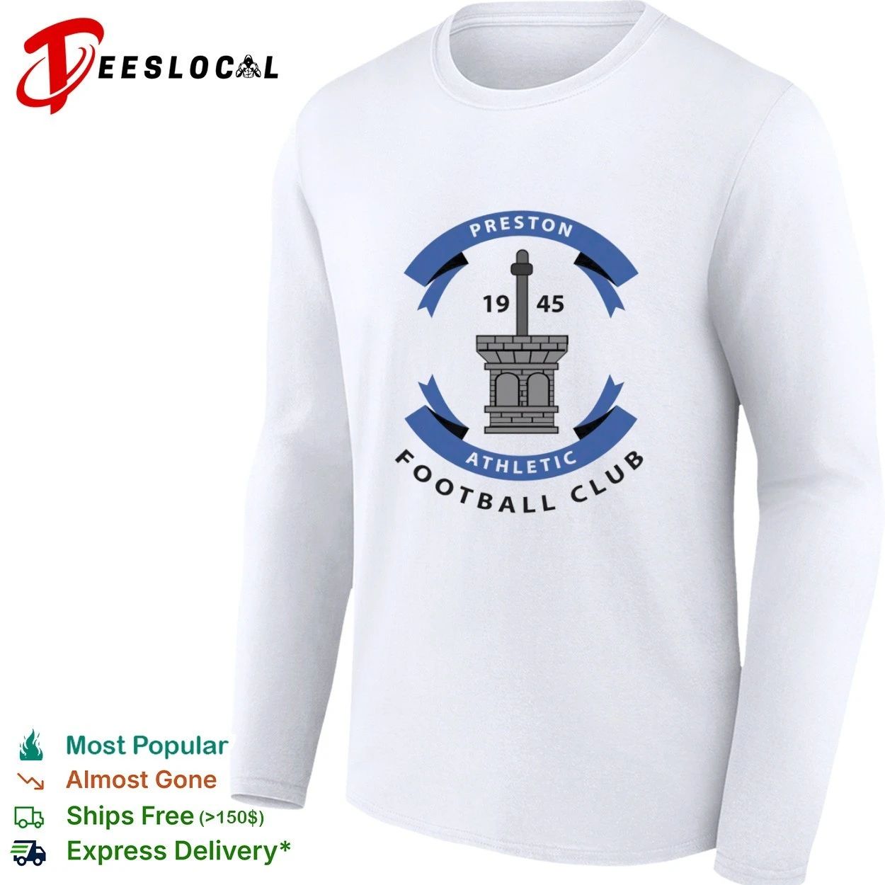 Preston Athletic Football Club 1945 soccer T-shirt
