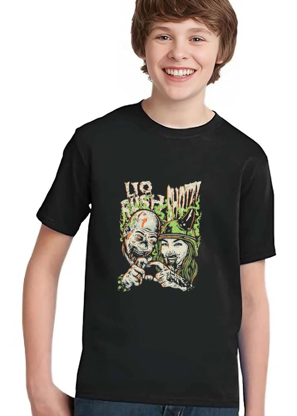 Lio Rush What Zombie Couple Finger Heart Horned Helmet Distressed Cartoon shirt