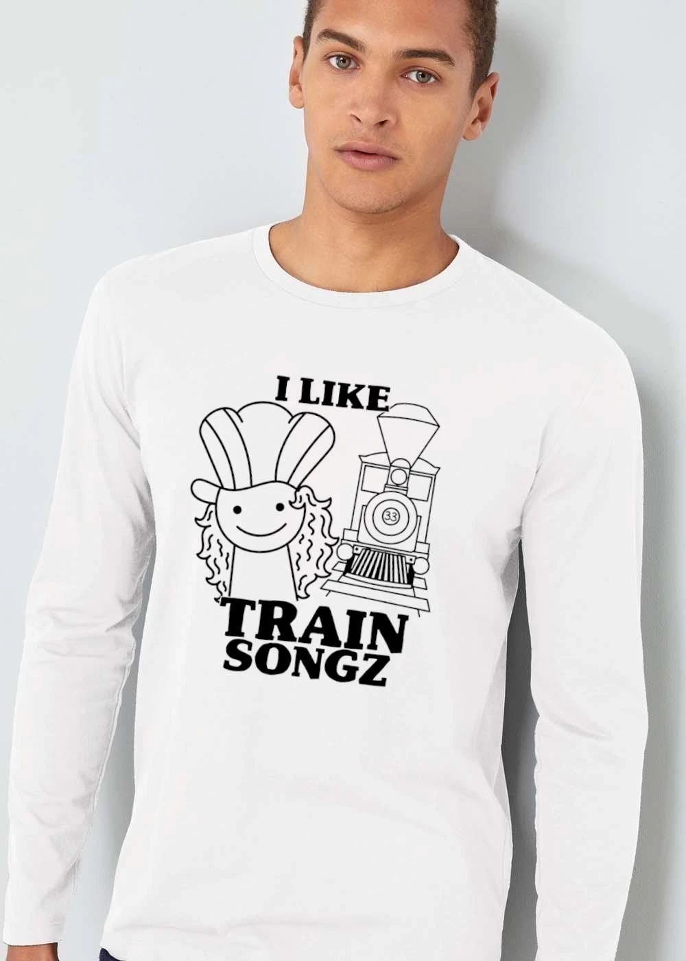 I Like Train Songz Cartoon Conductor Steam Locomotive Line Art shirt