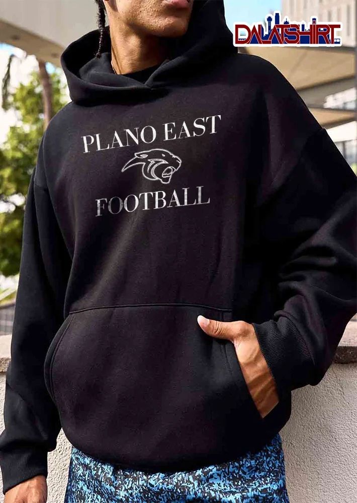 Plano East Football Metallic Silver Roaring Panther Head Logo shirt