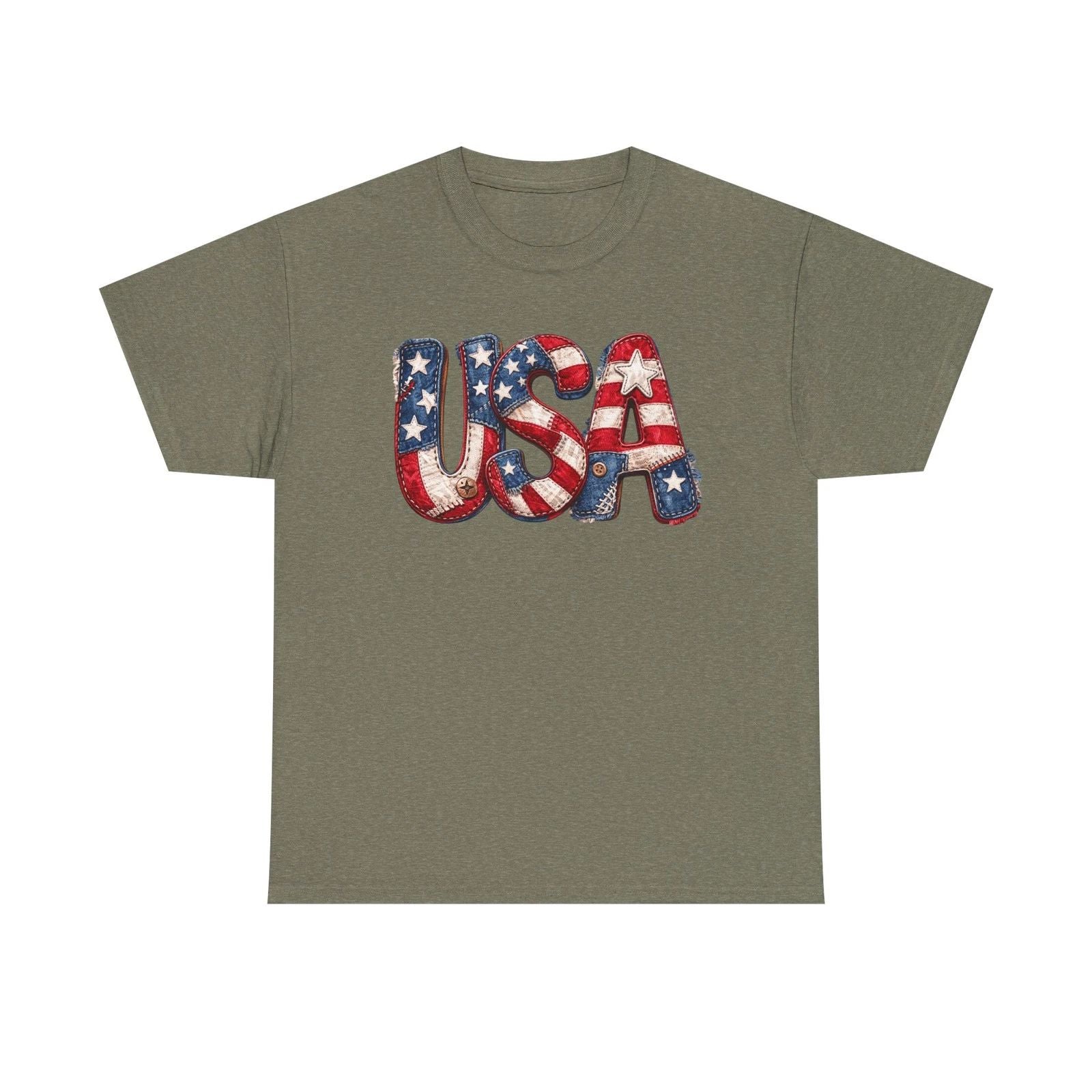 USA Flag Bubble Letters T-Shirt | Patriotic Fourth of July Tee