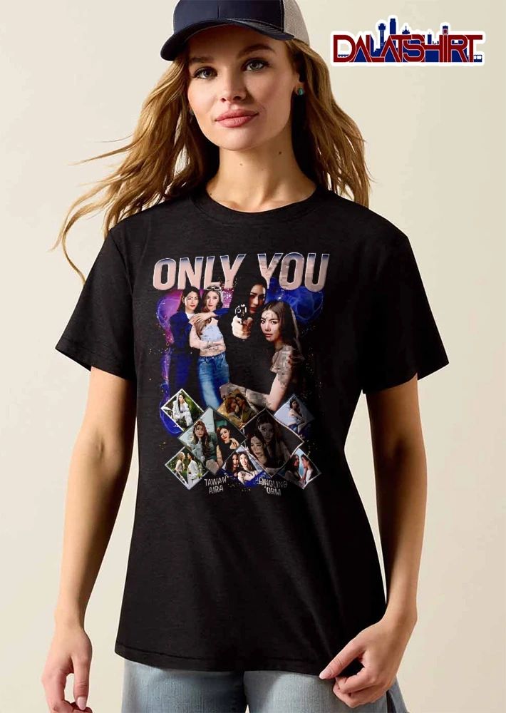 Only You Tawan Aira Lingling Orm Retro Bootleg Photo Collage Gun shirt