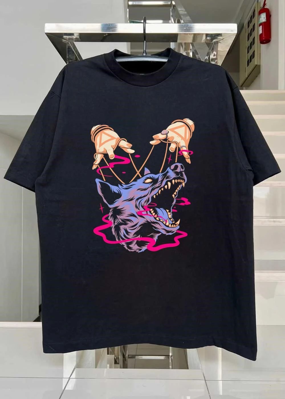 Puppet Master Wolf Manipulation Apparel Black Graphic T-Shirt