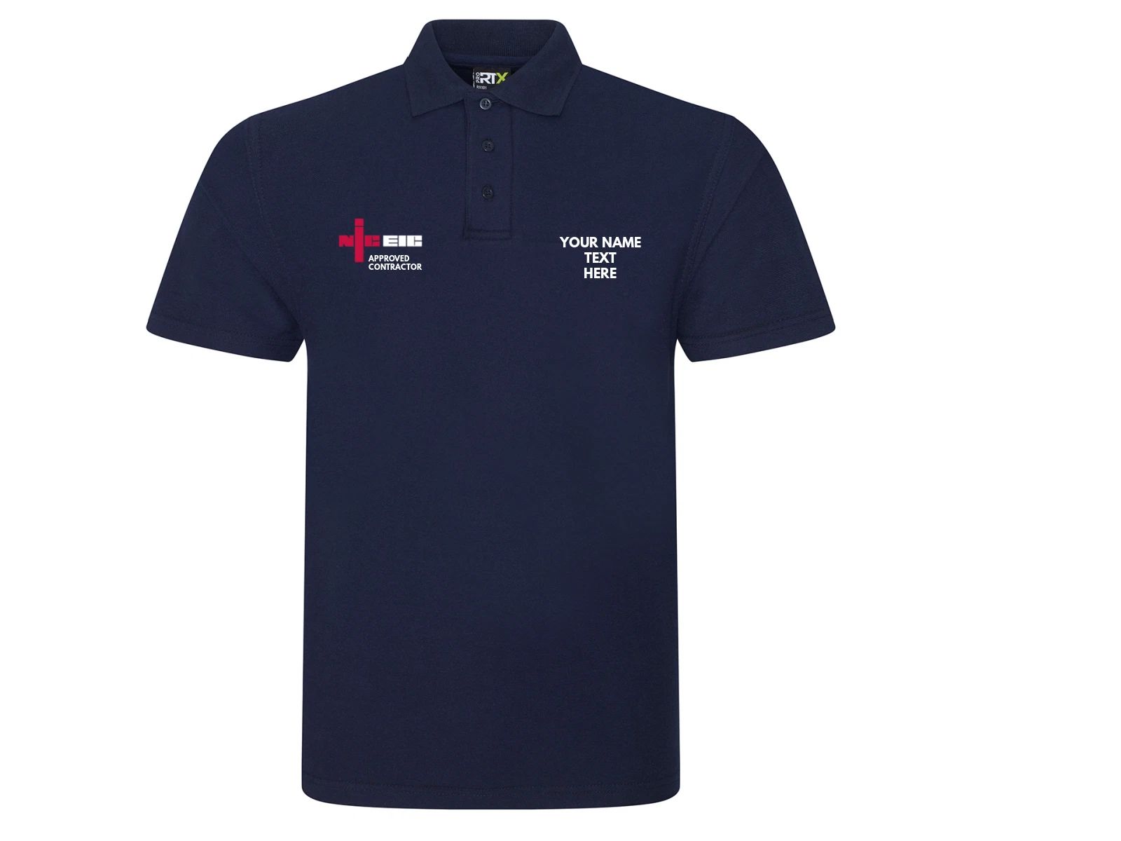 Customised Embroidered NIC Polo shirt electricians  NICEIC approved contractor