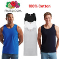 Fruit of the Loom Mens Athletic Vest – 100% Cotton Gym Sports Summer Tank Top