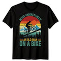 Never Underestimate An Old Man On A Bike Cycling Sports Mens T-Shirt
