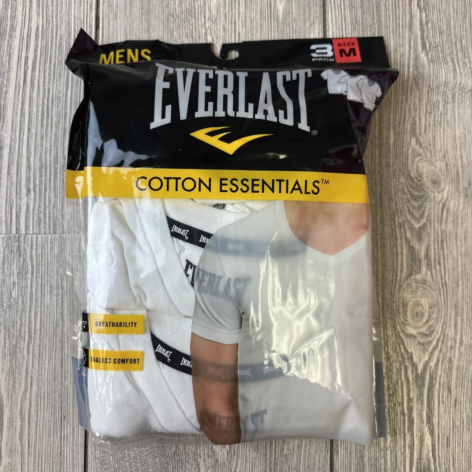 New Everlast Mens 3 Pack V-Neck T-Shirts Size Medium