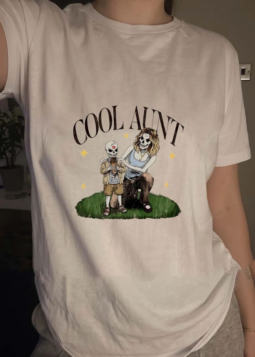 Cool Aunt Skeleton Relative Eating Chocolate Ice Cream shirt