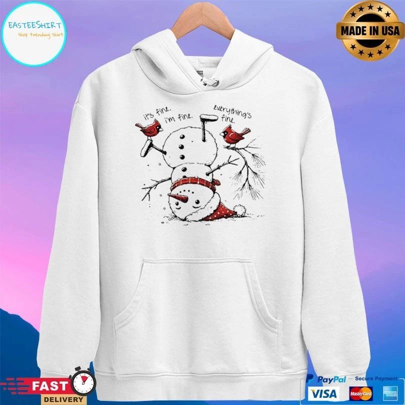 Snowman Upside Down Its Fine Im Fine Everythings Fine Christmas 2025 T-shirts