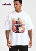 Call Of Duty Modern Warfare 2 Soldier Walking Fire Flames Smoke Distressed shirt
