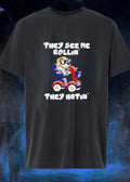 Granny Bluey Driving Mobility Scooter They See Me Rollin They Hatin T-Shirt