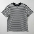 Good Man Brand T-Shirt Mens XL Black White Striped Notched V-Neck Cotton