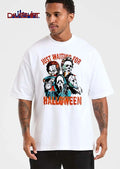 Just Waiting For Halloween Horror Slashers Holding Alarm Clock Cartoon shirt