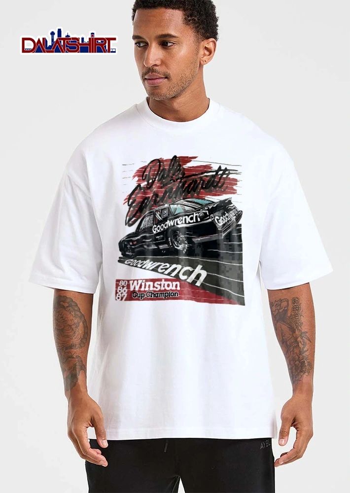 Goodwrench Winston Cup Champion Dale Earnhardt 80 86 87 Black Race Car Speed Lines shirt
