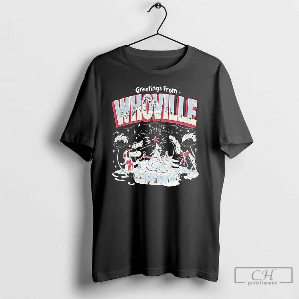 Premium Greetings From Whoville Where Are You Christmas T Shirts