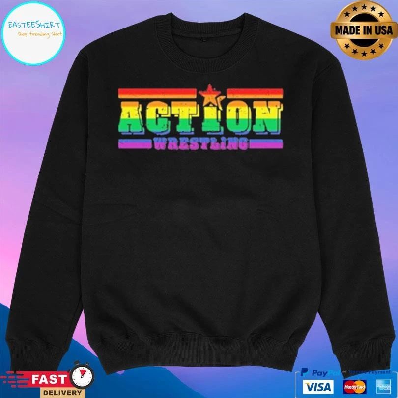 Action Wrestling Pride Rainbow T-shirts