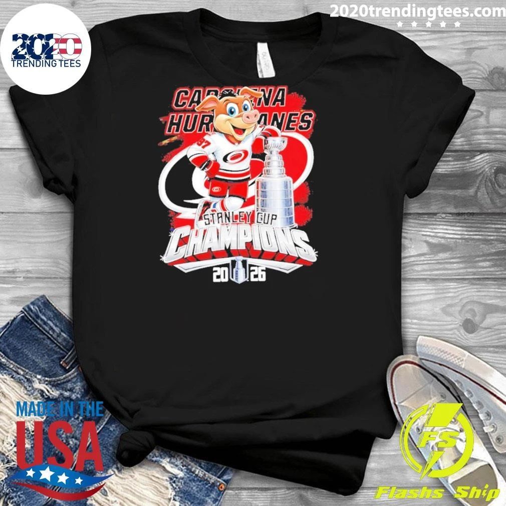 Carolina Hurricanes Stanley Cup Champions 2026 Mascot Trophy Shirt