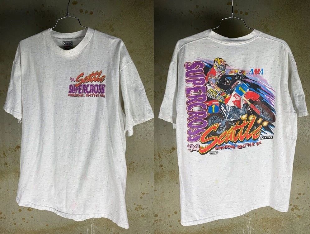 Vintage 1994 Seattle Supercross T-Shirt Featuring Jeremy McGrath Shirt Allsize