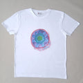 Graphic Tee/Hand painted/white/cotton/short sleeved/Unisex/ t shirt/Size L
