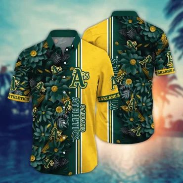 Oakland Athletics Golden Flora Hawaiian Shirt