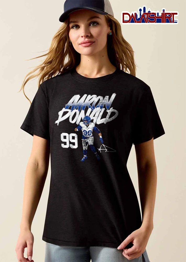 Aaron Donald 99 Halftone Helmet Action Pose Signature Autograph shirt