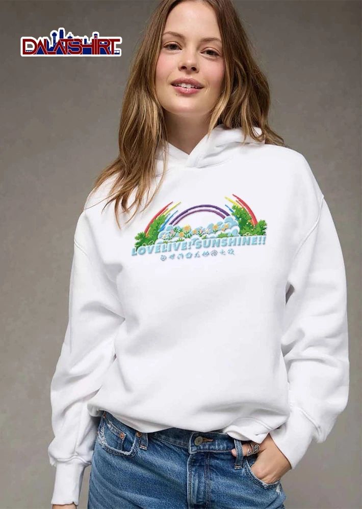 Love Live Sunshine Rainbow Arch Flowers Clouds Greenery Icons shirt