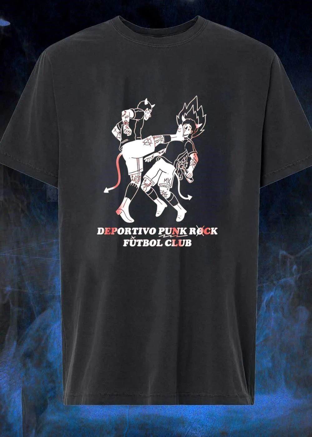 Punk Rock Devil Soccer Fighting Blood Todo Onava Goool Deportivo Punk Rock Fútbol Club Shirt