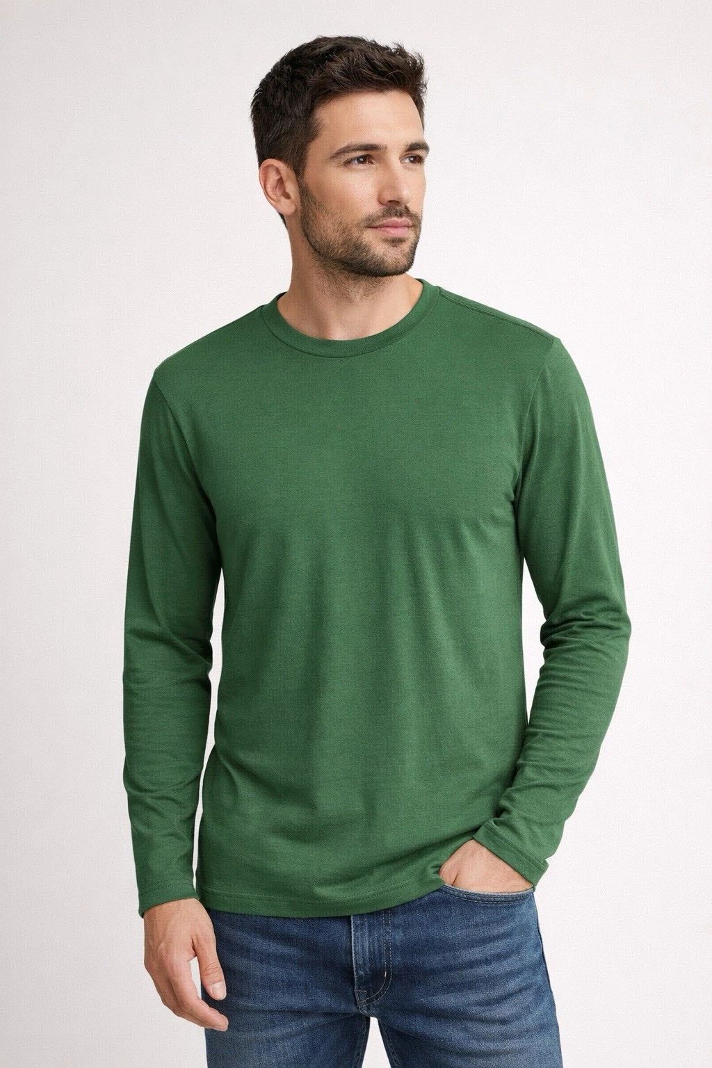 NWT Mack Weldon Pima Cotton Long Sleeve T-Shirt Medium Green Crew Neck Soft