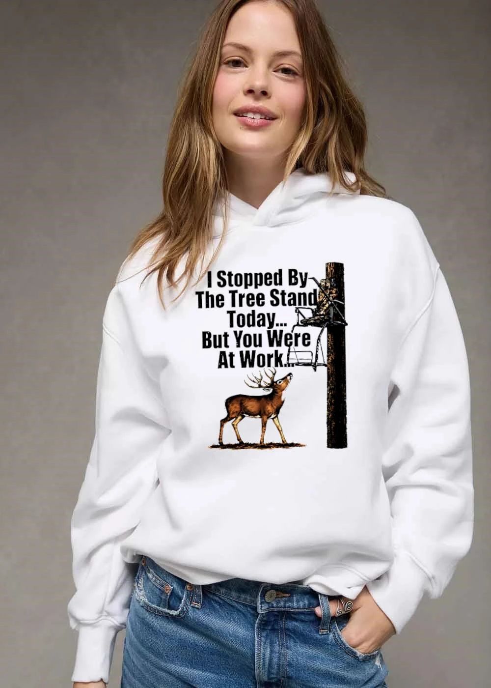 I Stopped By The Tree Stand Today But You Were At Work Buck Deer Looking Up Hunting Platform shirt