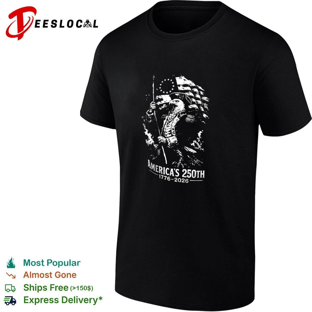 America’s 250th 1776-2026 Patriotic Eagle Flag T-shirt