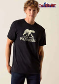 Long Pine Polar Bears Cream Walking Arctic Animal Drawing shirt