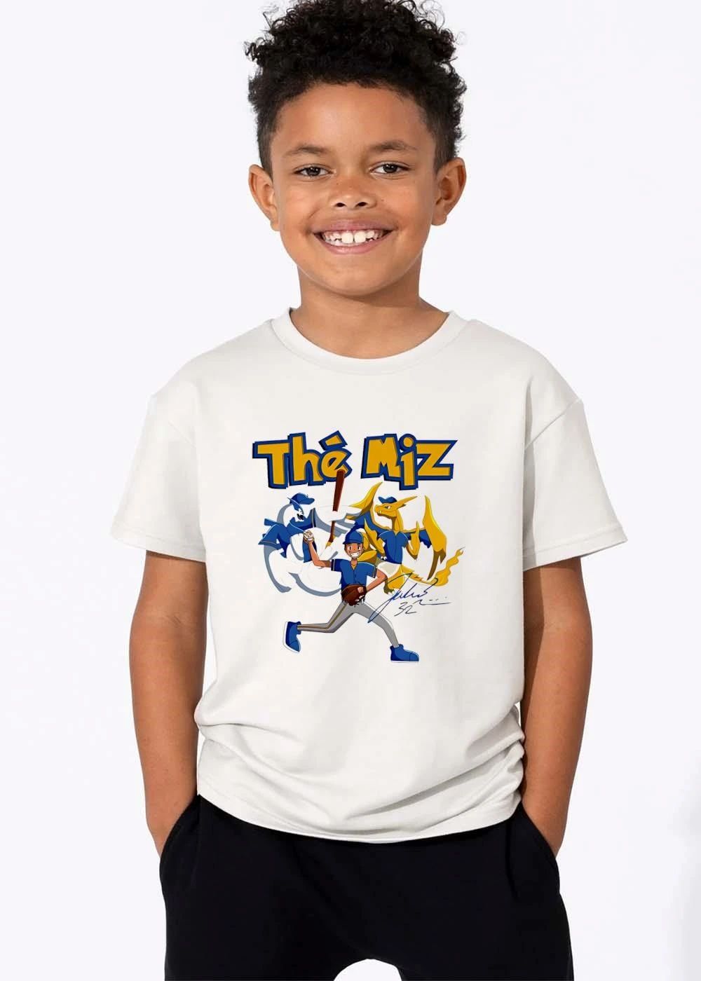 The Miz Julio 32 Cartoon Baseball Player Lugia Charizard shirt