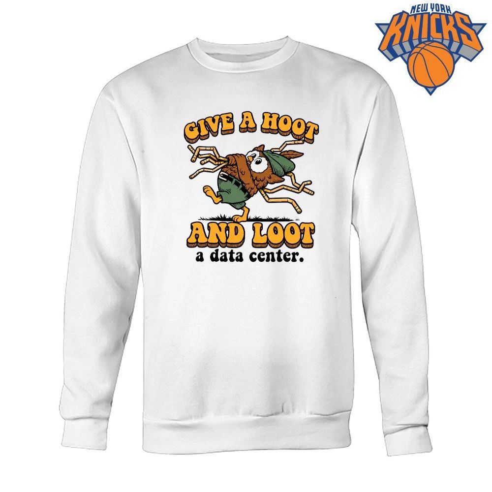 Give a Hoot and Loot a Data Center funny owl ecoterrorism parody humor shirt