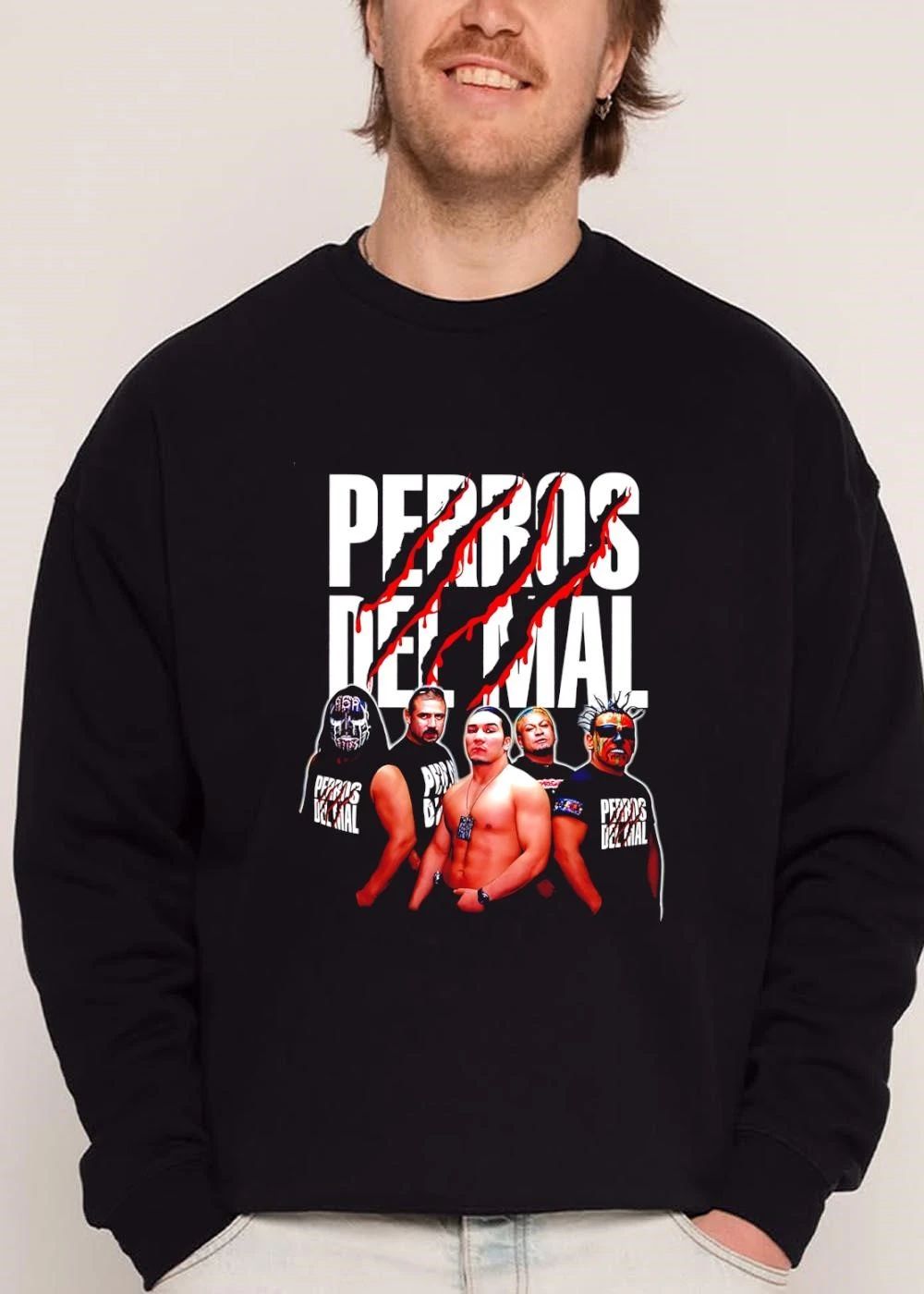 Perros Del Mal Five Lucha Libre Wrestlers Photo Red Scratch Marks shirt