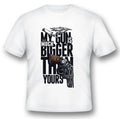 My gun is much bigger than yours tee shirt white