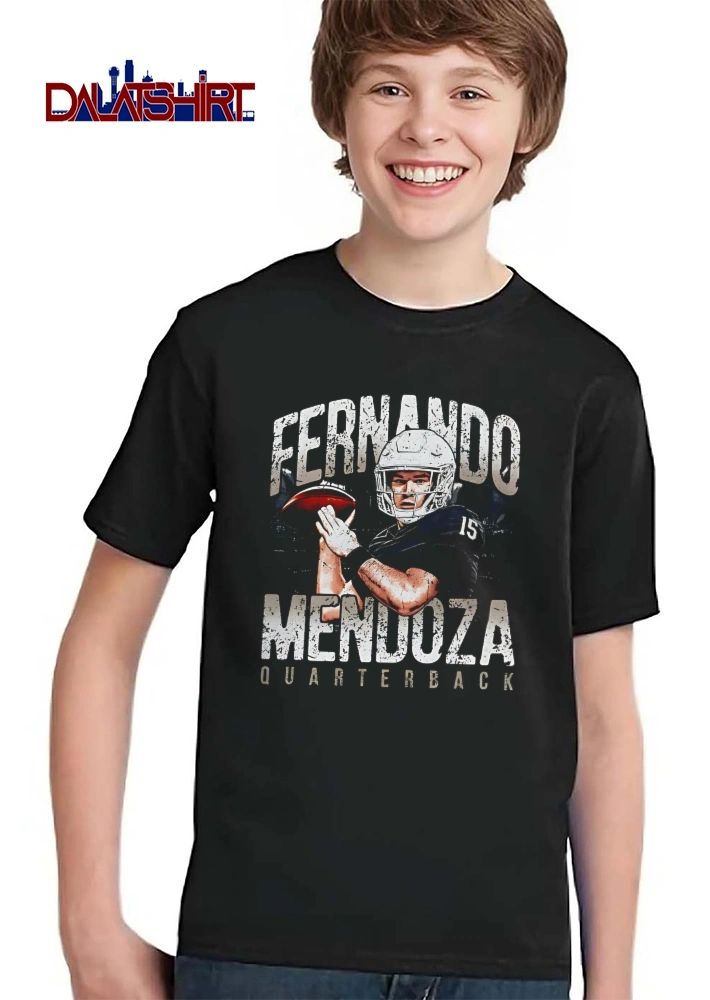 Fernando Mendoza Quarterback Player Helmet Holding Football Distressed Bootleg shirt