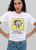 Jimothy Is My President Popcornpunk Cartoon Weird Raccoon Yellow Box Sketch shirt