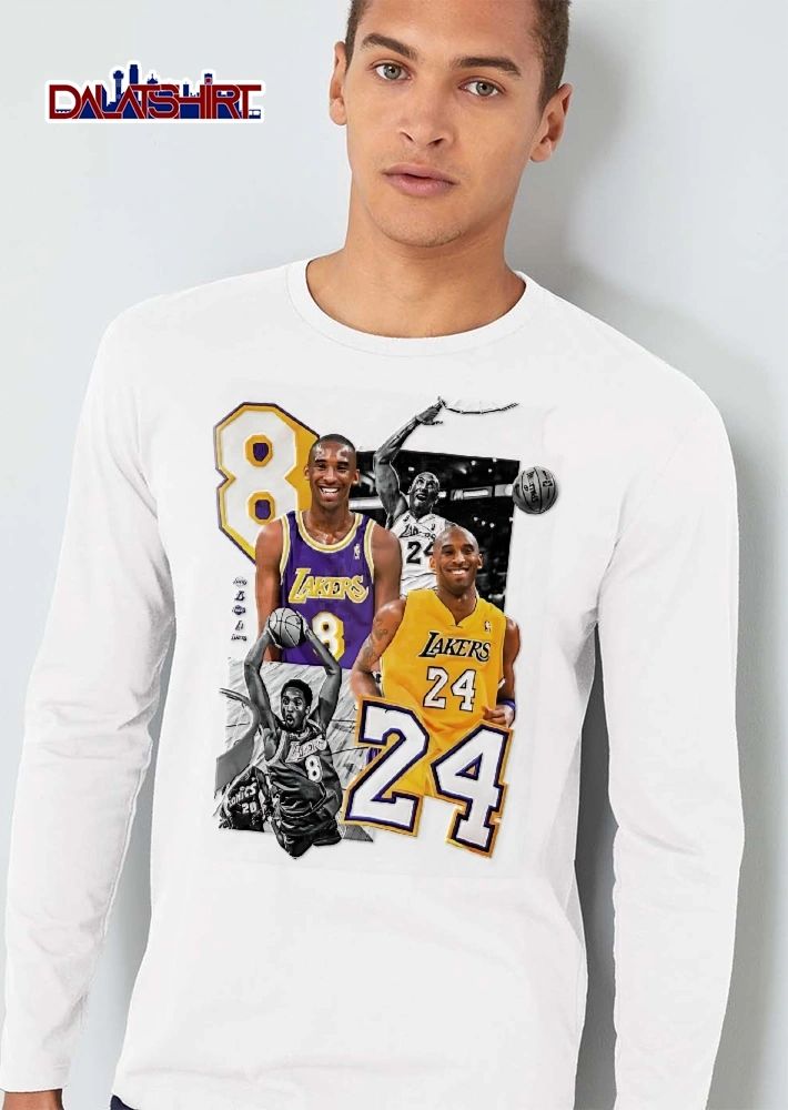 Los Angeles Lakers NBA Kobe Bryant Photo Collage Jersey Numbers 8 24 shirt
