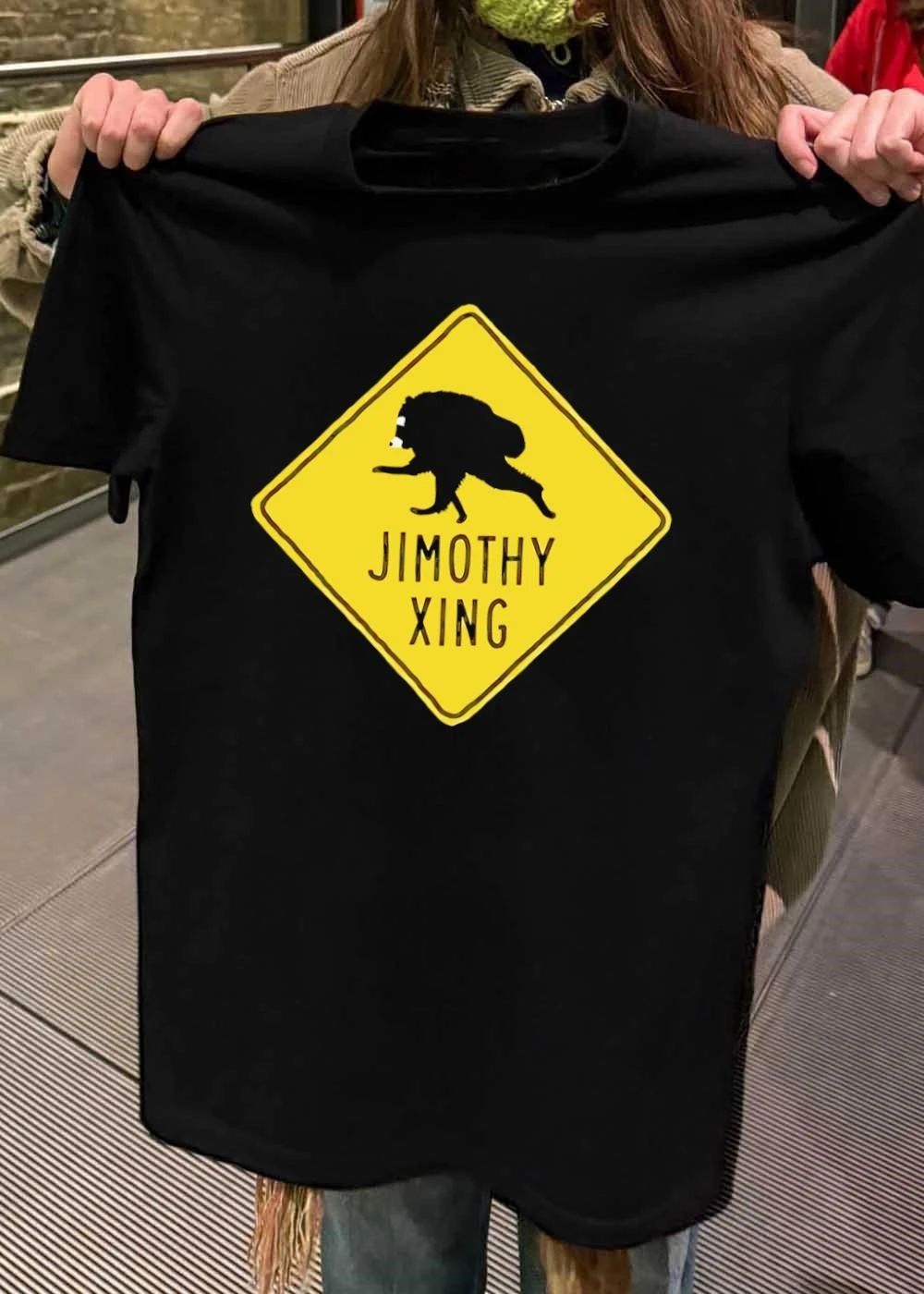 Jimothy Crossing Road Sign Raccoon T-Shirt