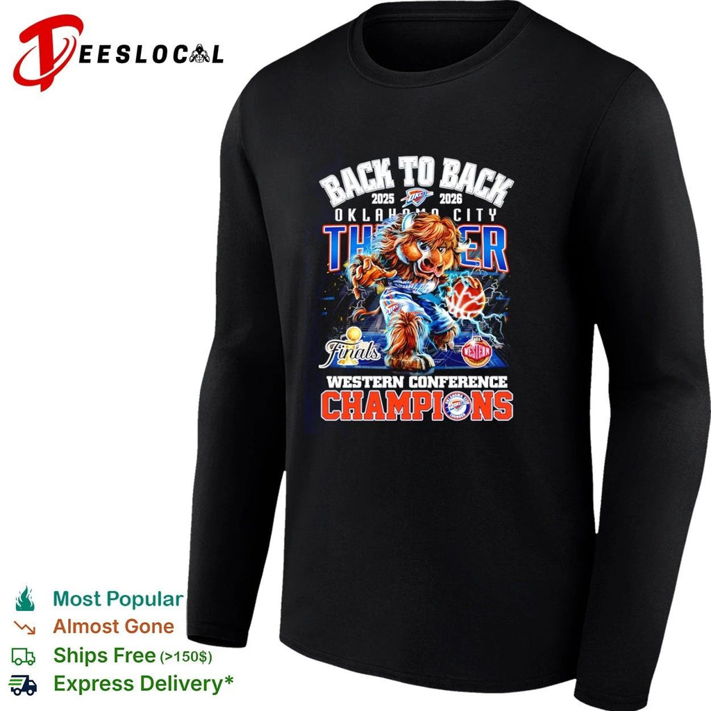 Back to Back 2025 2026 OKC Thunder Western Conference Champions T-shirt